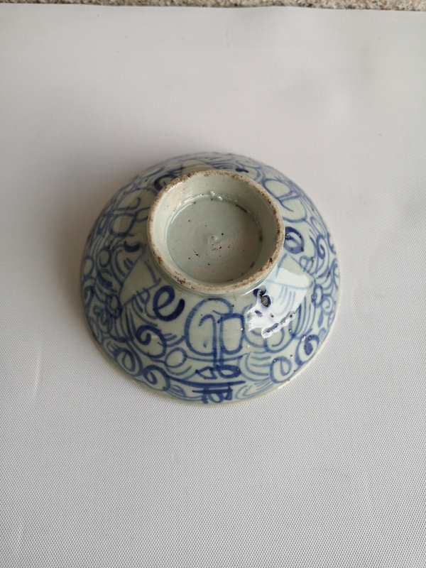 古玩陶瓷清中期福建青花淡描花卉紋碗拍賣,當(dāng)前價(jià)格350元