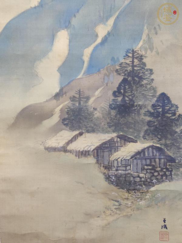 古玩字畫春峭《山居圖》真品鑒賞圖