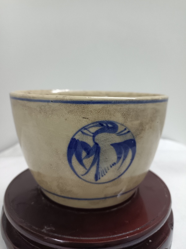 古玩陶瓷團(tuán)鶴紋青花缸拍賣(mài)，當(dāng)前價(jià)格500元