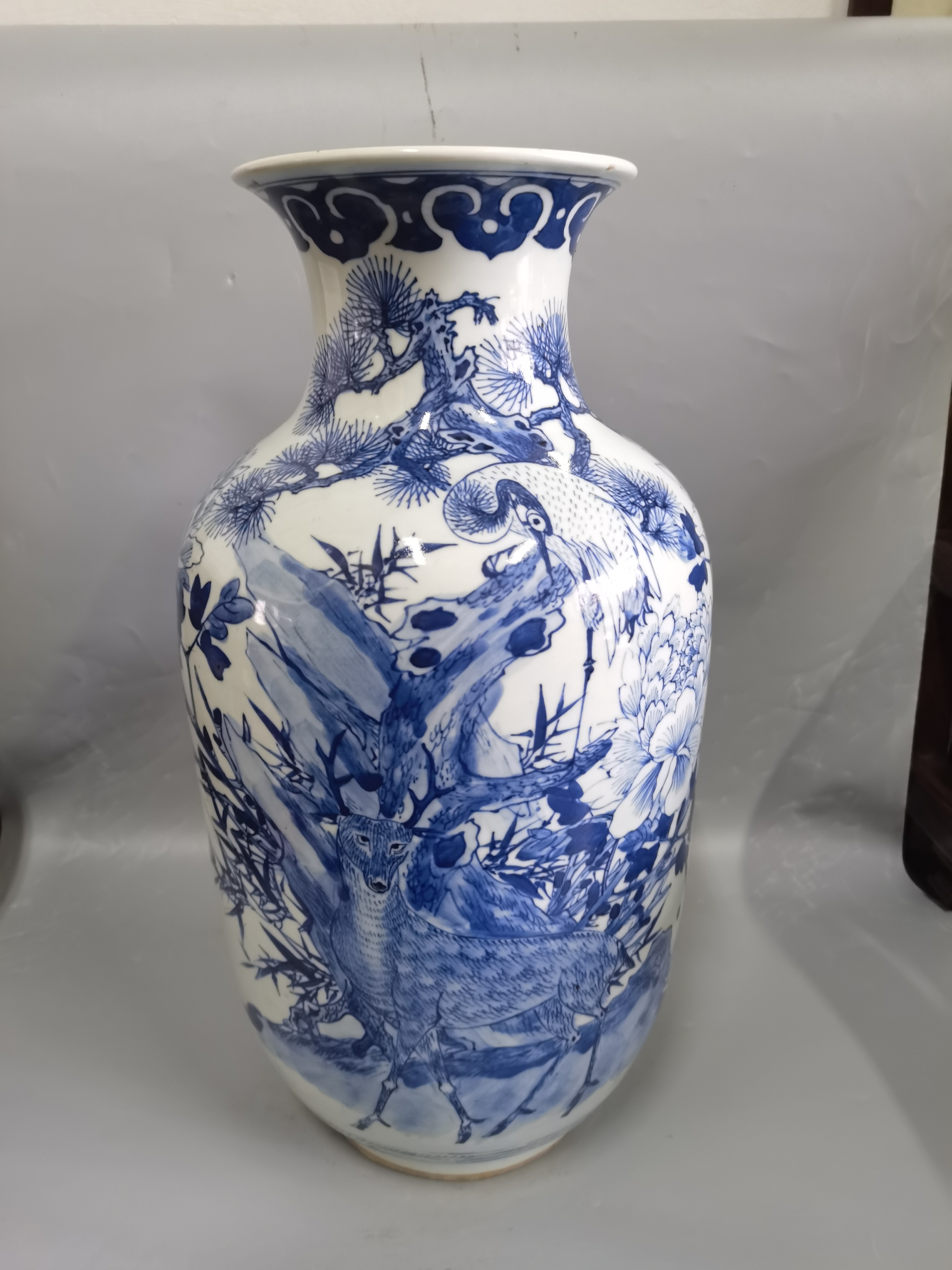 中国古美術 氷裂文 花瓶 道具 九谷 伊万里 染付 置物-