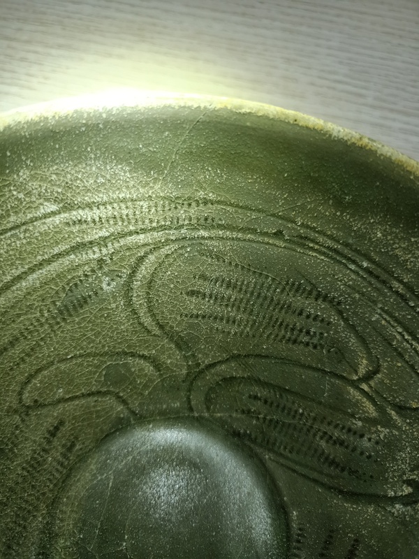 古玩陶瓷【北宋精品】同安窯珠光青瓷刻花碗拍賣(mài)，當(dāng)前價(jià)格2000元