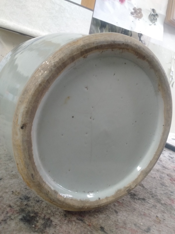 古玩陶瓷清中晚期青花堆白獅耳瓶,人物大瓶子,景德鎮窯口拍賣,當前價格6999元