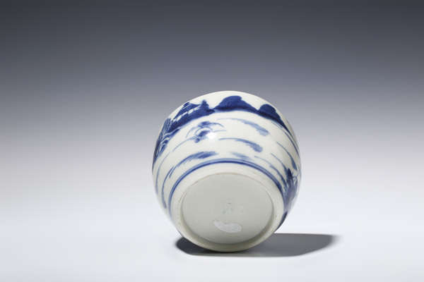古玩陶瓷清中·青花山水樓閣紋蓋缸拍賣,當(dāng)前價格3600元