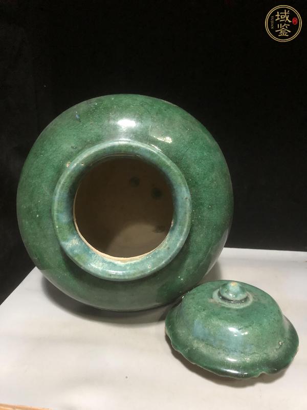 古玩陶瓷綠釉蓋缸真品鑒賞圖