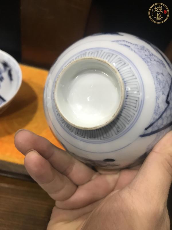 古玩陶瓷青花高士對(duì)弈蓋碗一對(duì) 真品鑒賞圖