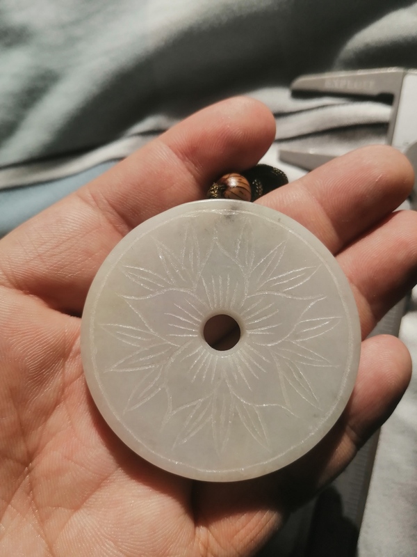 古玩玉器天然翡翠花卉紋壁拍賣,當前價格299元