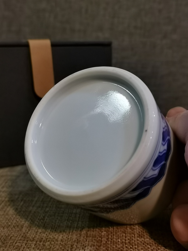 古玩陶瓷【別致茶葉罐】民國仿晚清青花個人茶葉罐拍賣,當前價格500元
