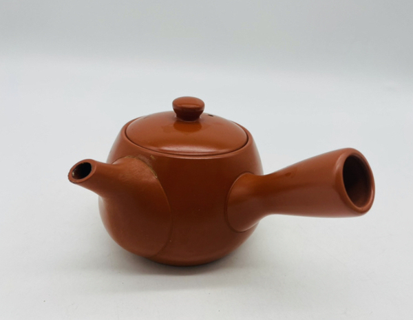 古玩陶瓷紅釉側把壺拍賣,當前價格298元