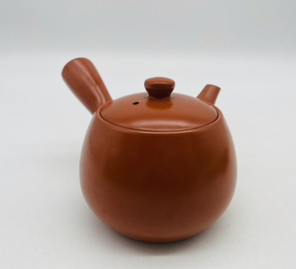 古玩陶瓷紅釉側把壺拍賣,當前價格298元