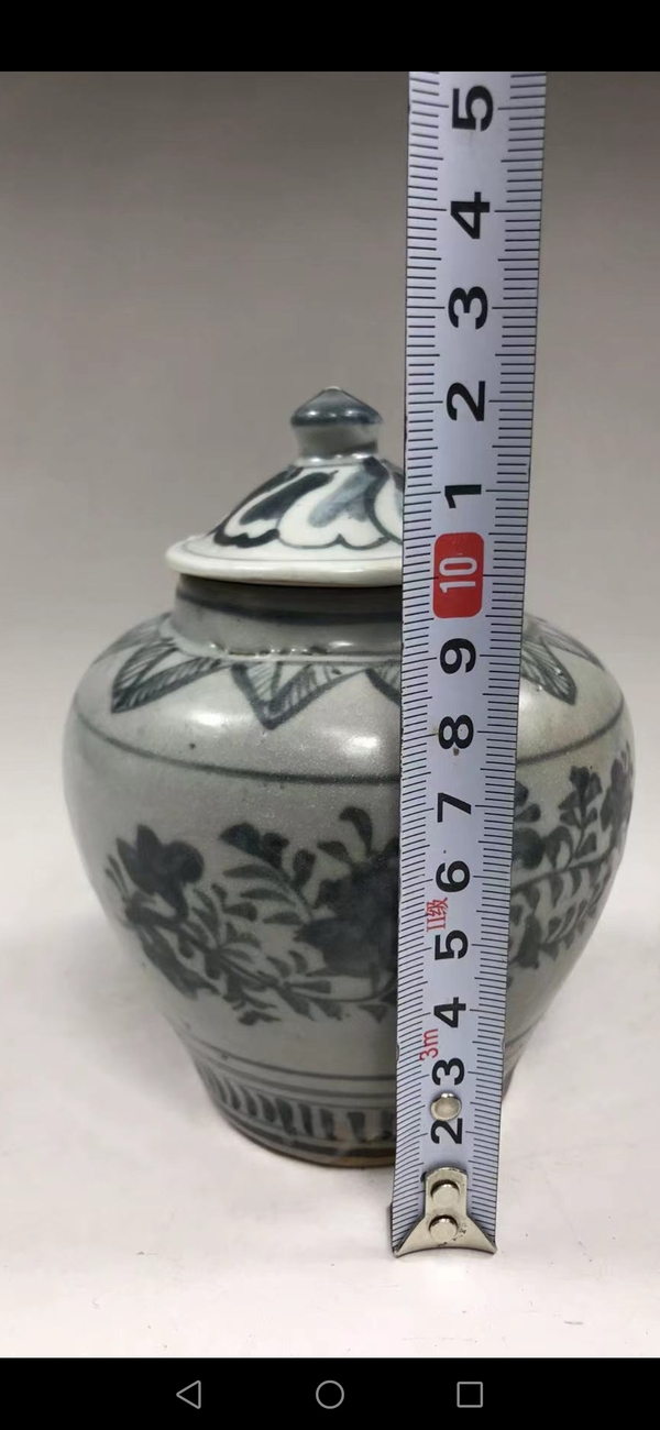 古玩陶瓷青花花卉紋蓋罐拍賣,當前價格5800元