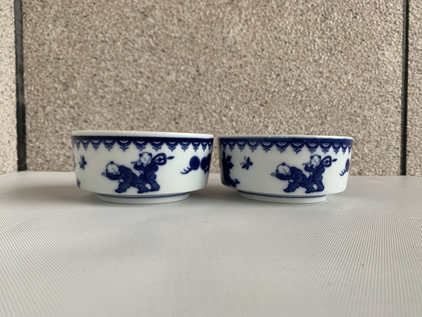 古玩陶瓷嬰戲紋青花小碗拍賣,當前價格198元
