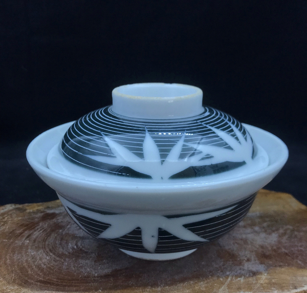 古玩陶瓷竹紋蓋碗拍賣,當前價格298元