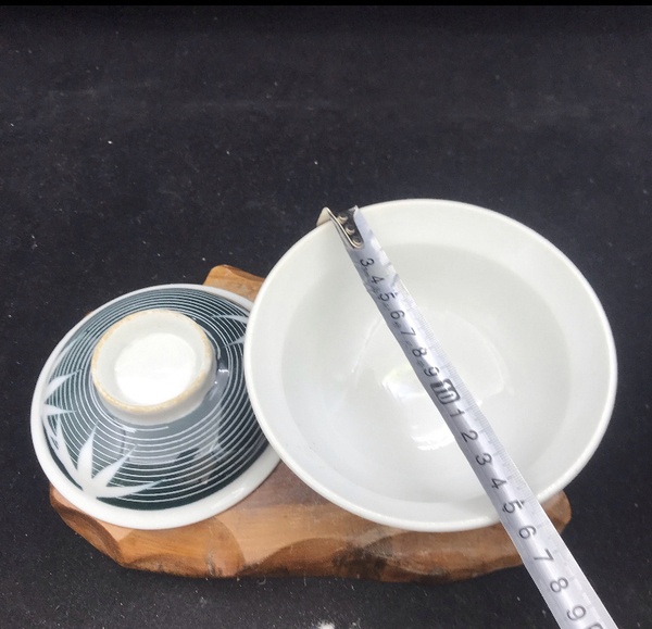 古玩陶瓷竹紋蓋碗拍賣,當前價格298元
