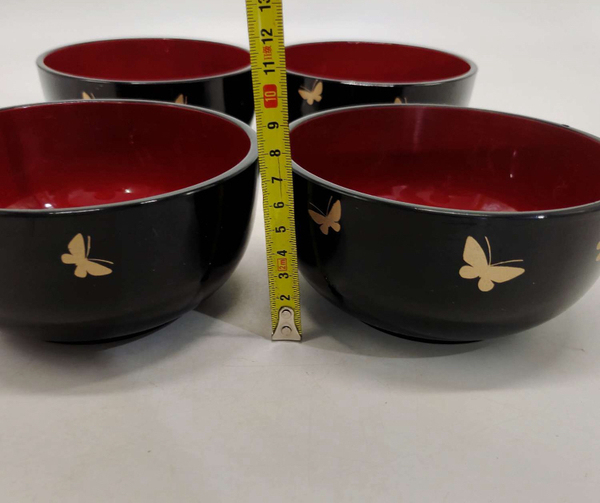 古玩陶瓷描金漆器蝶紋碗拍賣,當前價格198元