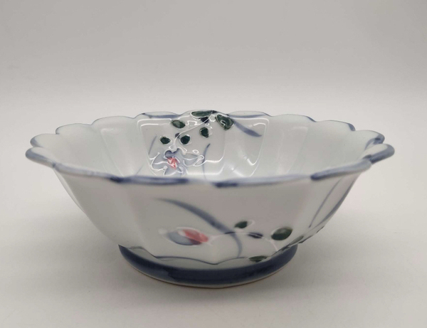 古玩陶瓷花卉紋花口碗拍賣,當前價格168元