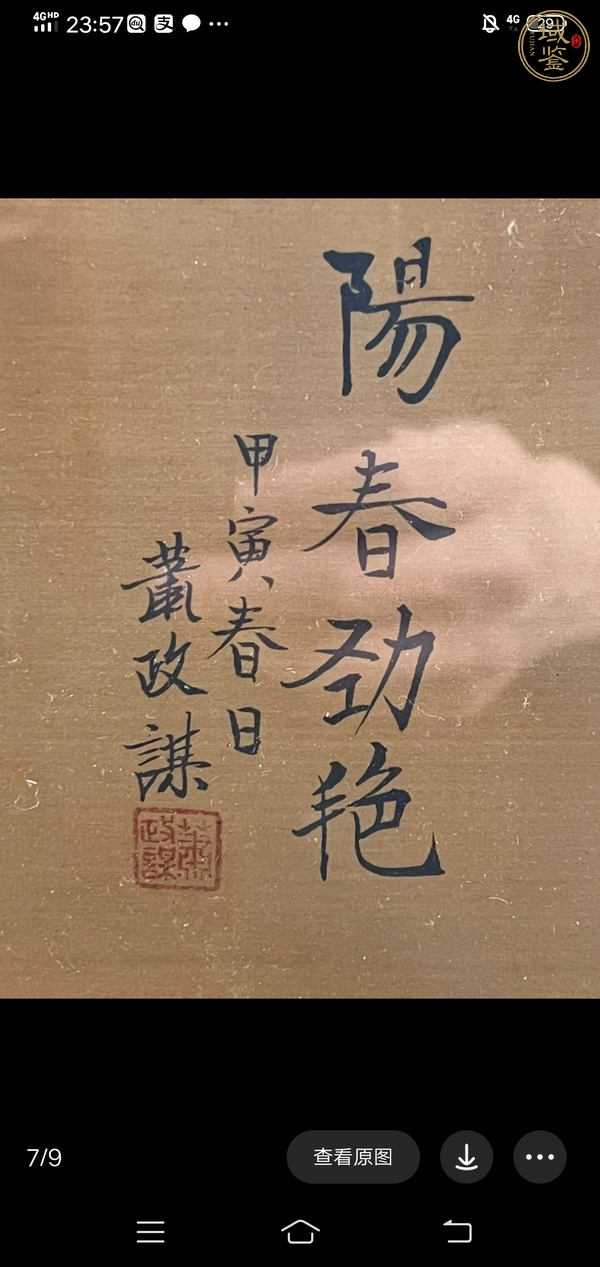 古玩字畫陽春勁艷（花鳥）真品鑒賞圖