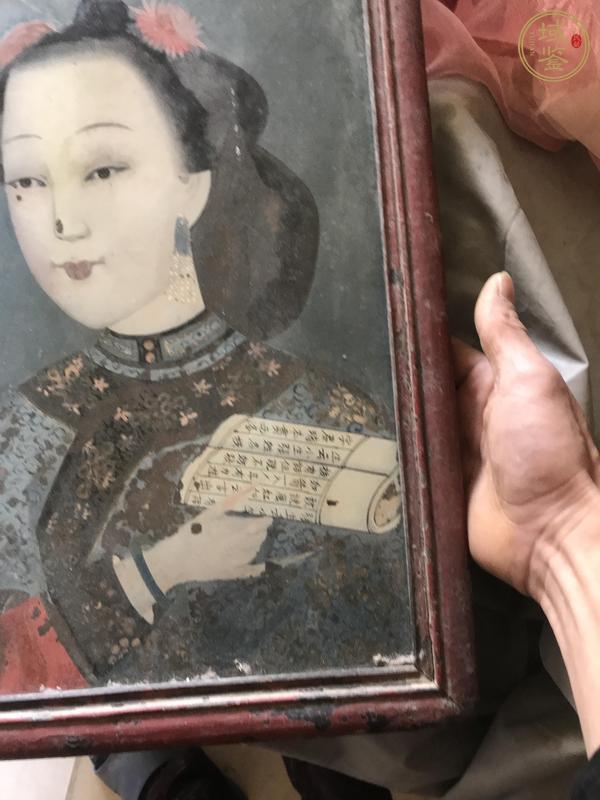 古玩字畫仕女真品鑒賞圖