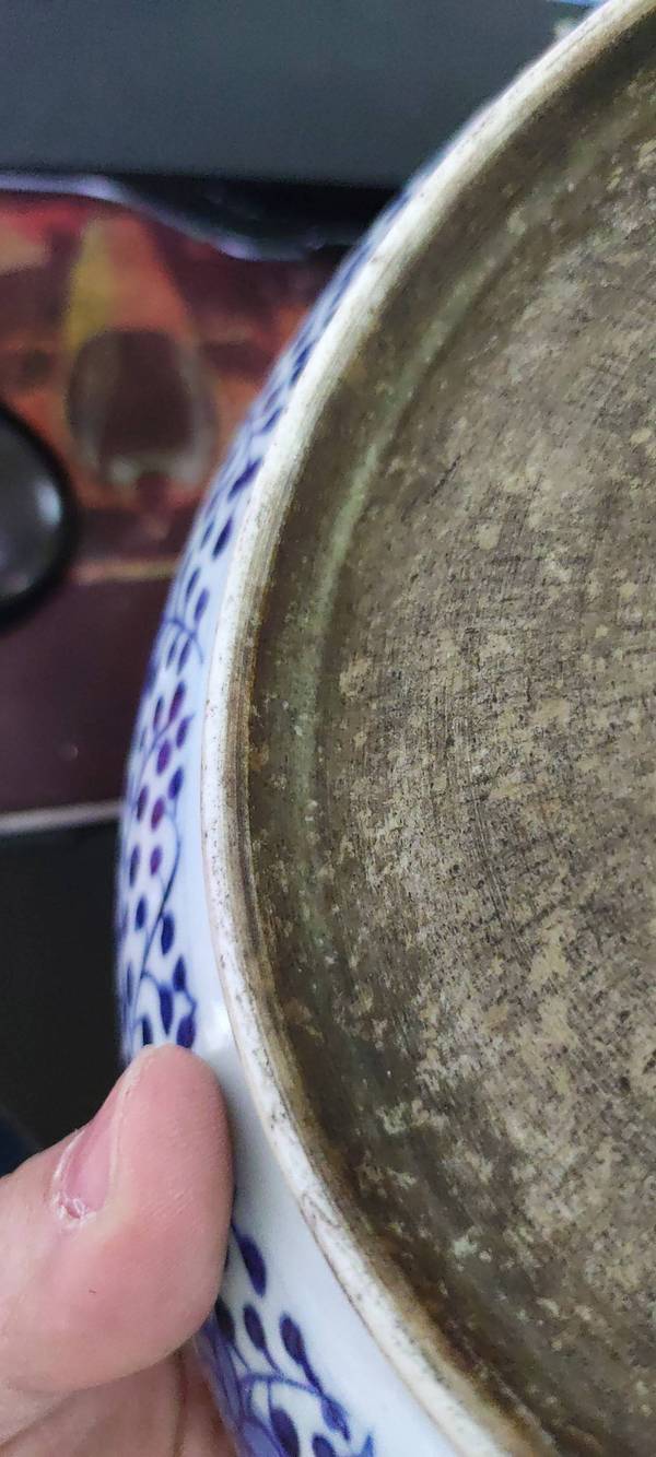 古玩陶瓷青花一束蓮大盤拍賣,當前價格9000元