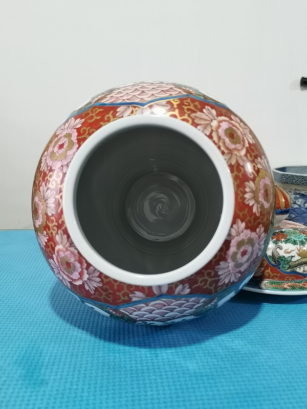 古玩陶瓷【大氣將軍罐】民國青花五彩描金將軍罐拍賣,當前價格5000元