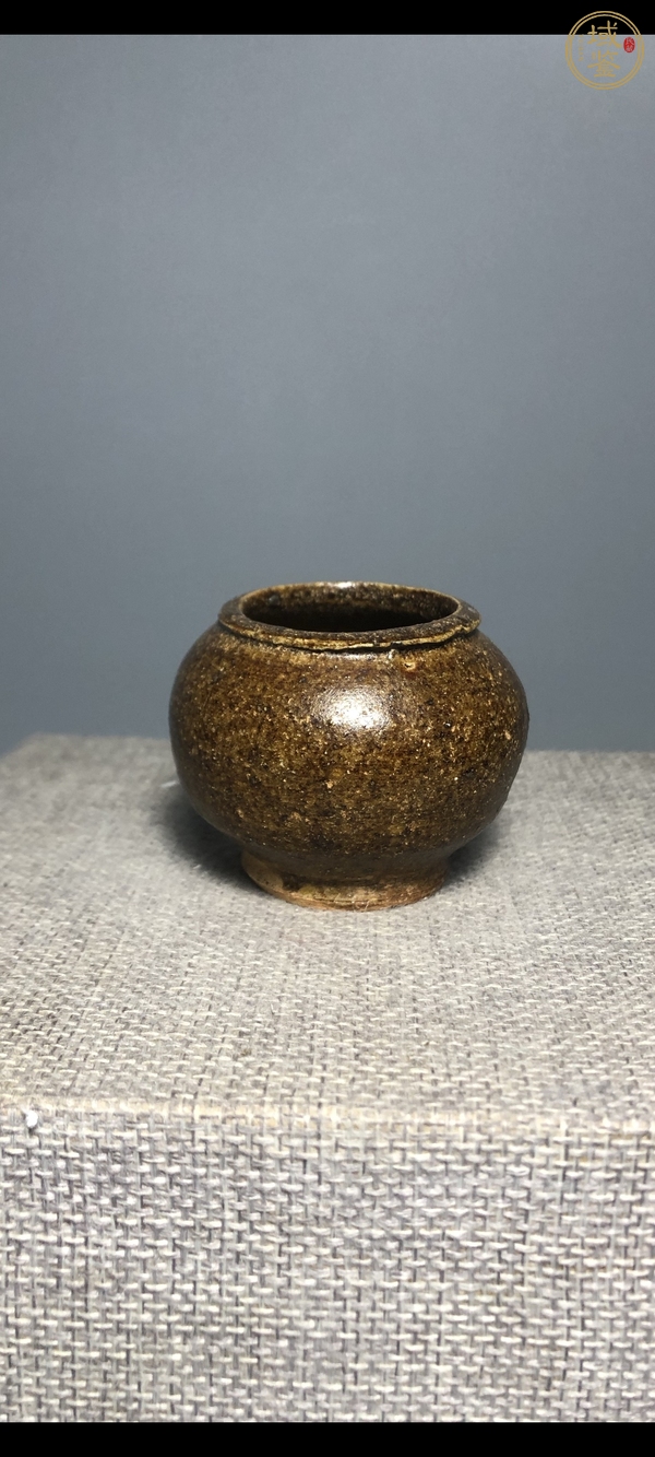 古玩陶瓷洪塘窯醬釉茶入真品鑒賞圖