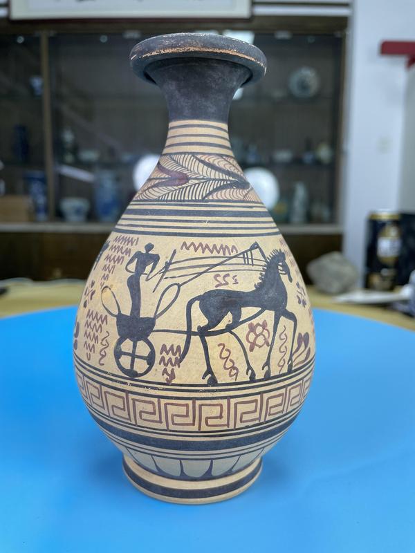 古玩陶瓷歐洲彩繪人物紋陶瓶 (博物館藏級)拍賣,當前價格380元