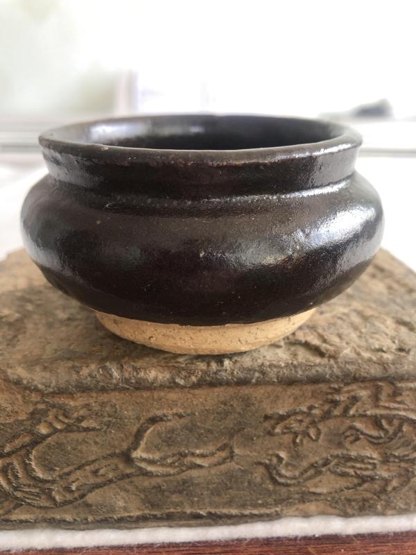 古玩陶瓷清代黑釉一柱香爐拍賣,當前價格580元
