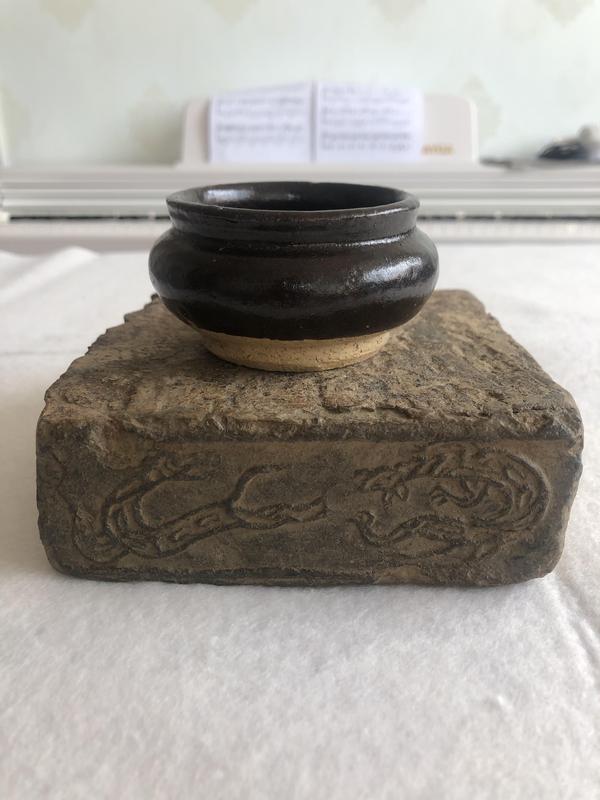 古玩陶瓷清代黑釉一柱香爐拍賣,當前價格580元