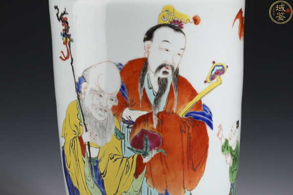 古玩陶瓷清咸豐 極品粉彩三星人物紋大瓶拍賣,當前價格7800元