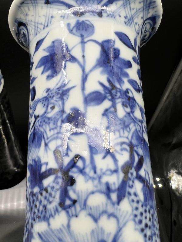 古玩陶瓷花間龍紋青花花插拍賣,當前價格4800元