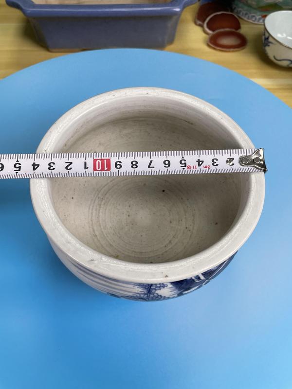 古玩陶瓷清乾隆 精品 青花山水人物紋羅漢爐拍賣,當(dāng)前價(jià)格3500元