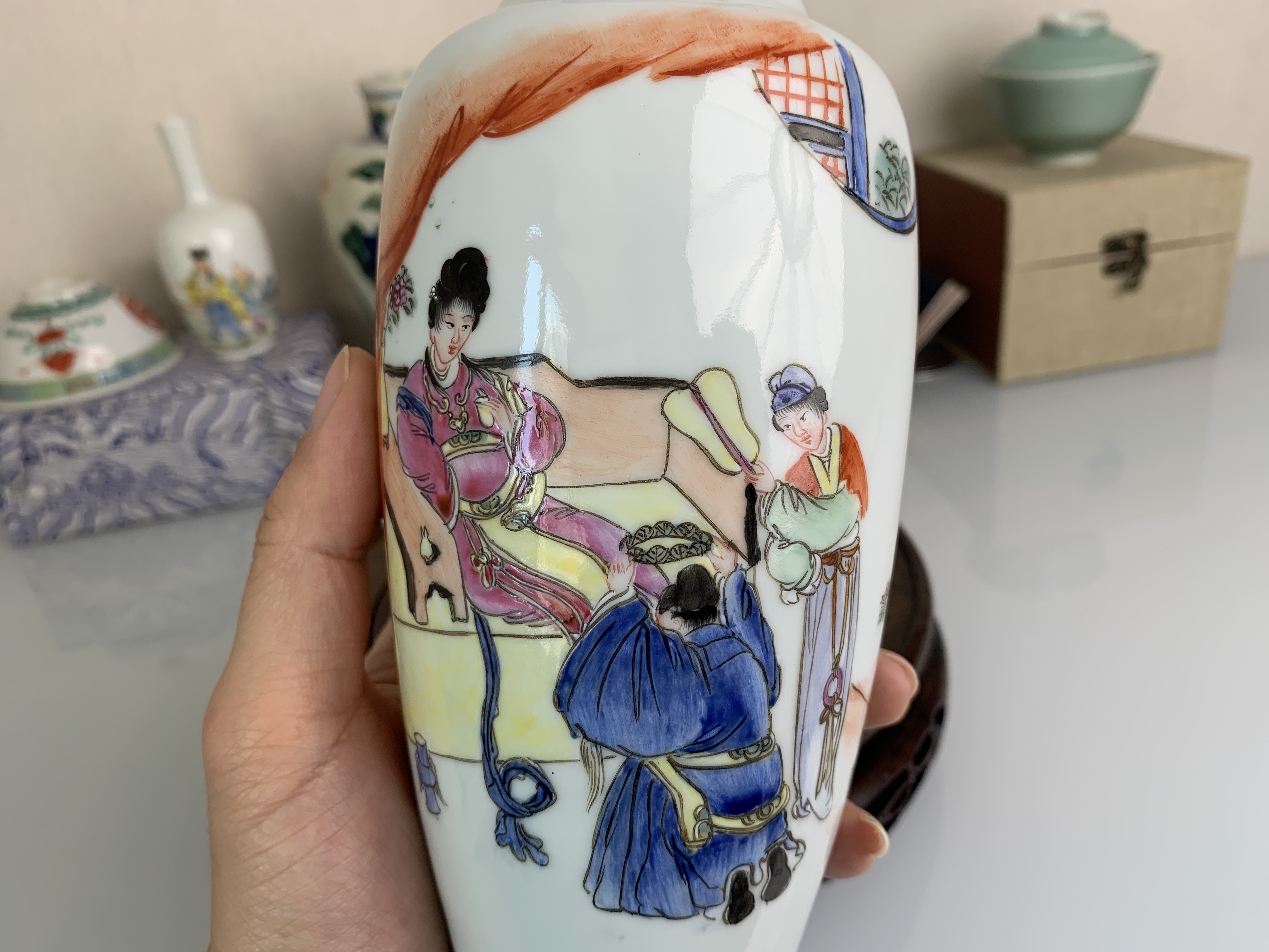 清光緒鯖牡丹花蓋缶  景徳鎮 陶磁器 装飾品 現代工芸品 美術品 置物 2025年最新】景徳鎮花紋の人気アイテム - メルカリ