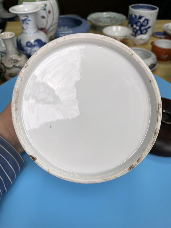 古玩陶瓷清道光 精品粉彩花鳥紋 竹節形大蓋缸拍賣,當前價格2600元