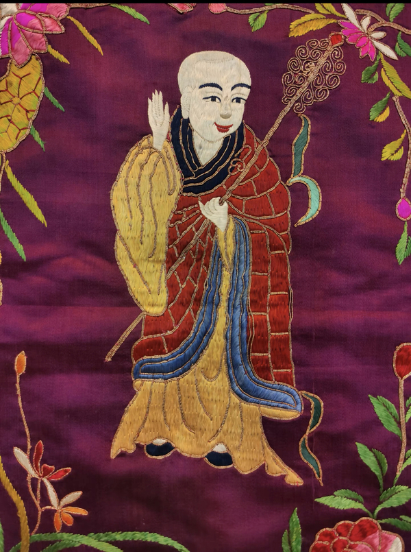 古玩雜項清代刺繡羅漢圖(已裝裱)拍賣,當前價格3000元