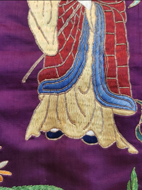 古玩雜項清代刺繡羅漢圖(已裝裱)拍賣,當前價格3000元