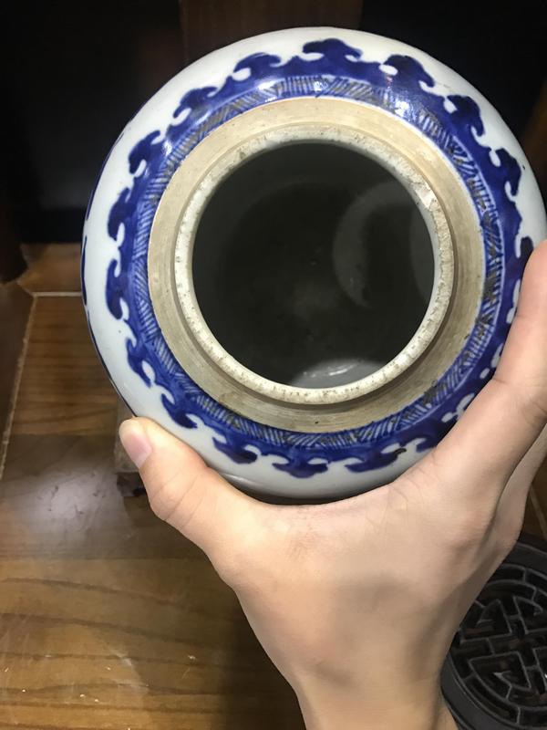 古玩陶瓷(已實物鑒真)清-雍乾-三鳳紋青花罐拍賣,當前價格4221元