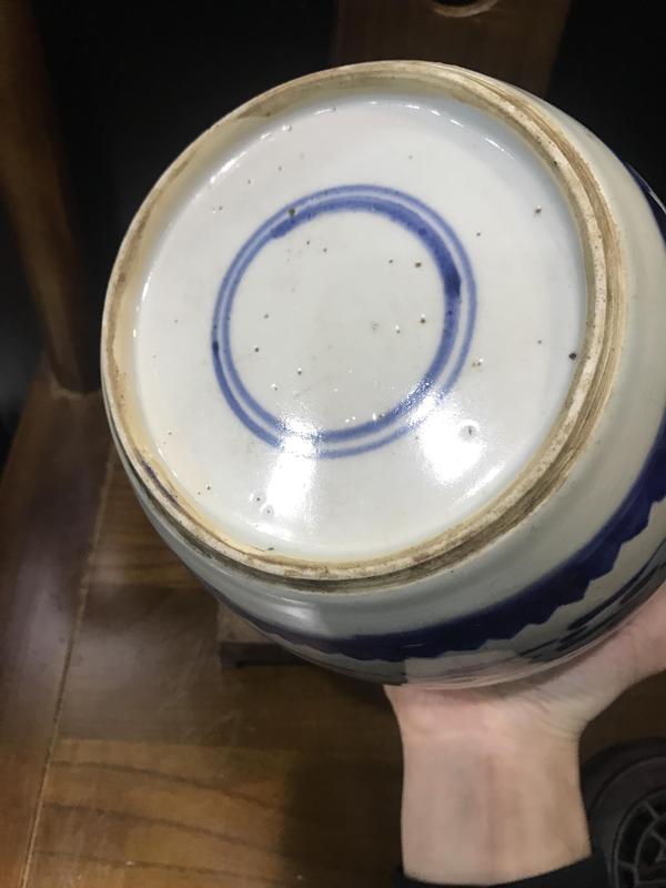 古玩陶瓷(已實物鑒真)清-雍乾-三鳳紋青花罐拍賣,當前價格4221元