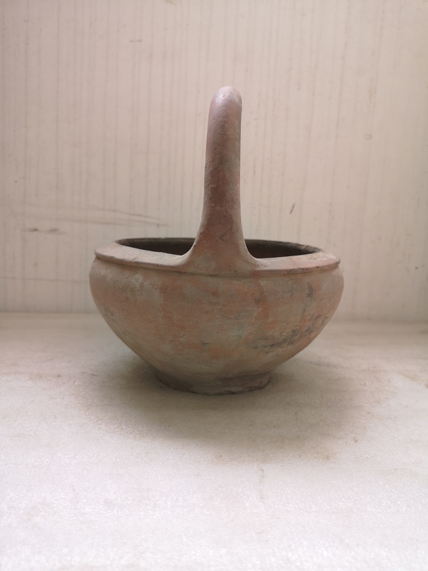 古玩陶瓷紅陶提籃拍賣,當前價格350元