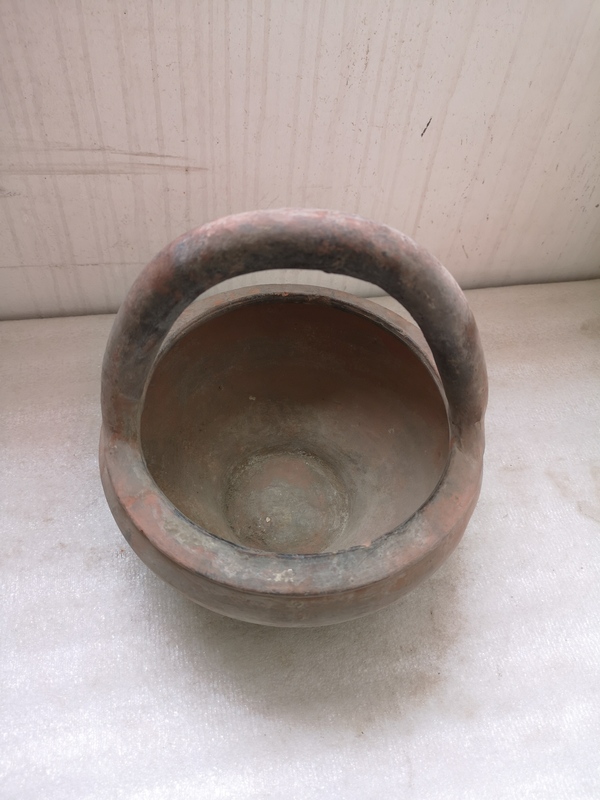 古玩陶瓷紅陶提籃拍賣,當前價格350元