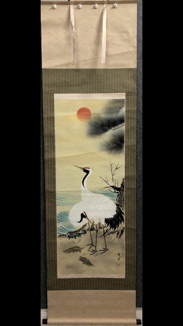 古玩字画典藏级民国精品仙鹤图拍卖，当前价格300元