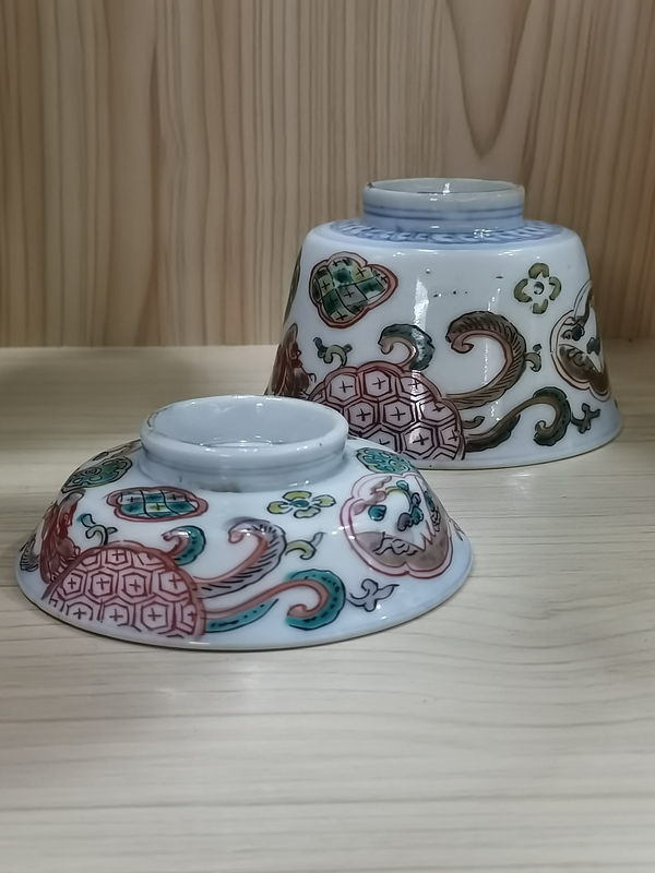 古玩陶瓷【精致蓋茶碗】晚清民國青花粉彩蓋碗拍賣,當前價格560元