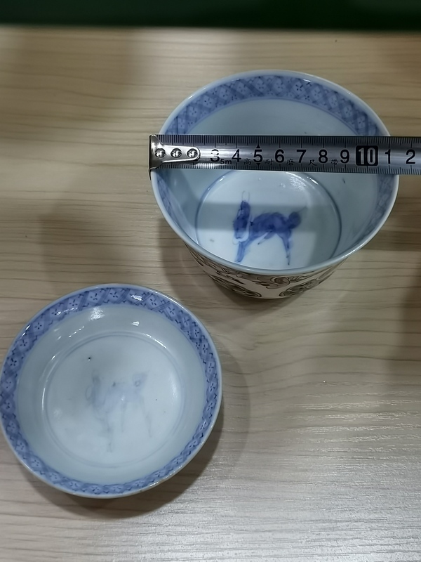 古玩陶瓷【精致蓋茶碗】晚清民國青花粉彩蓋碗拍賣,當前價格560元