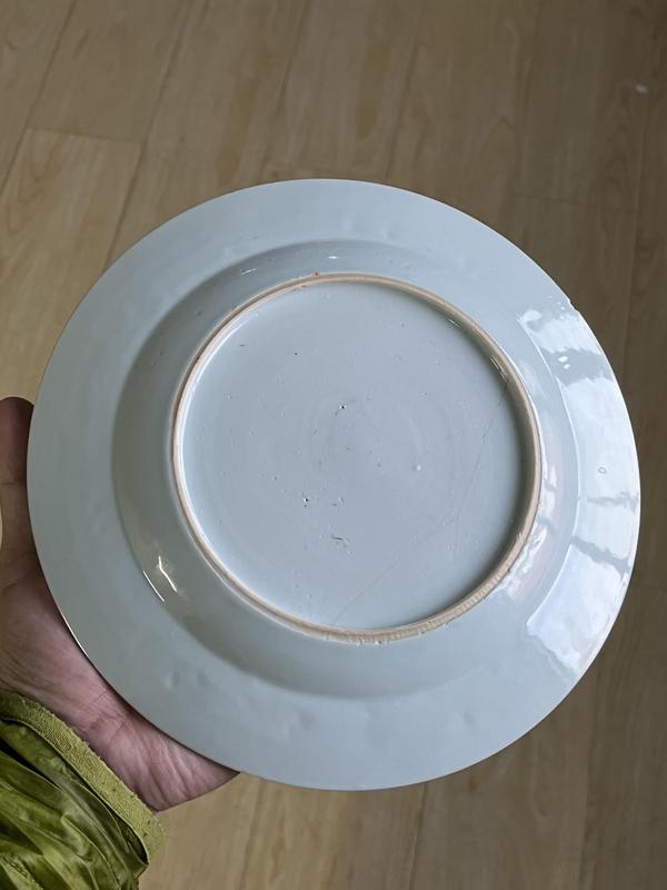 古玩陶瓷松樹花卉紋青花盤拍賣,當前價格580元