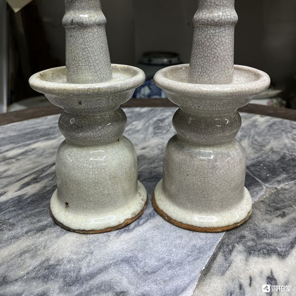 古玩陶瓷哥釉燭臺拍賣,當前價格4600元