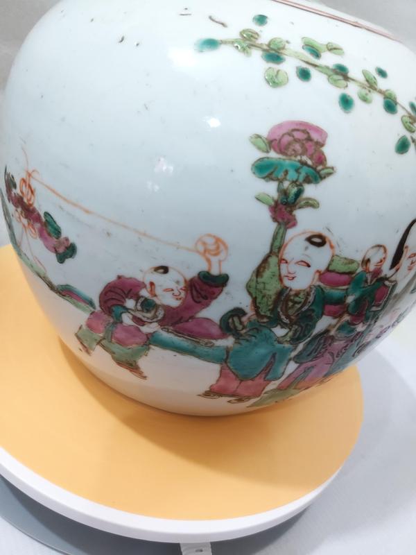 古玩陶瓷人物紋粉彩西瓜罐拍賣,當前價格5880元