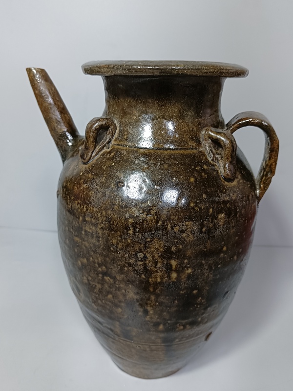 古玩陶瓷明代?褐釉大執壺拍賣,當前價格1199元