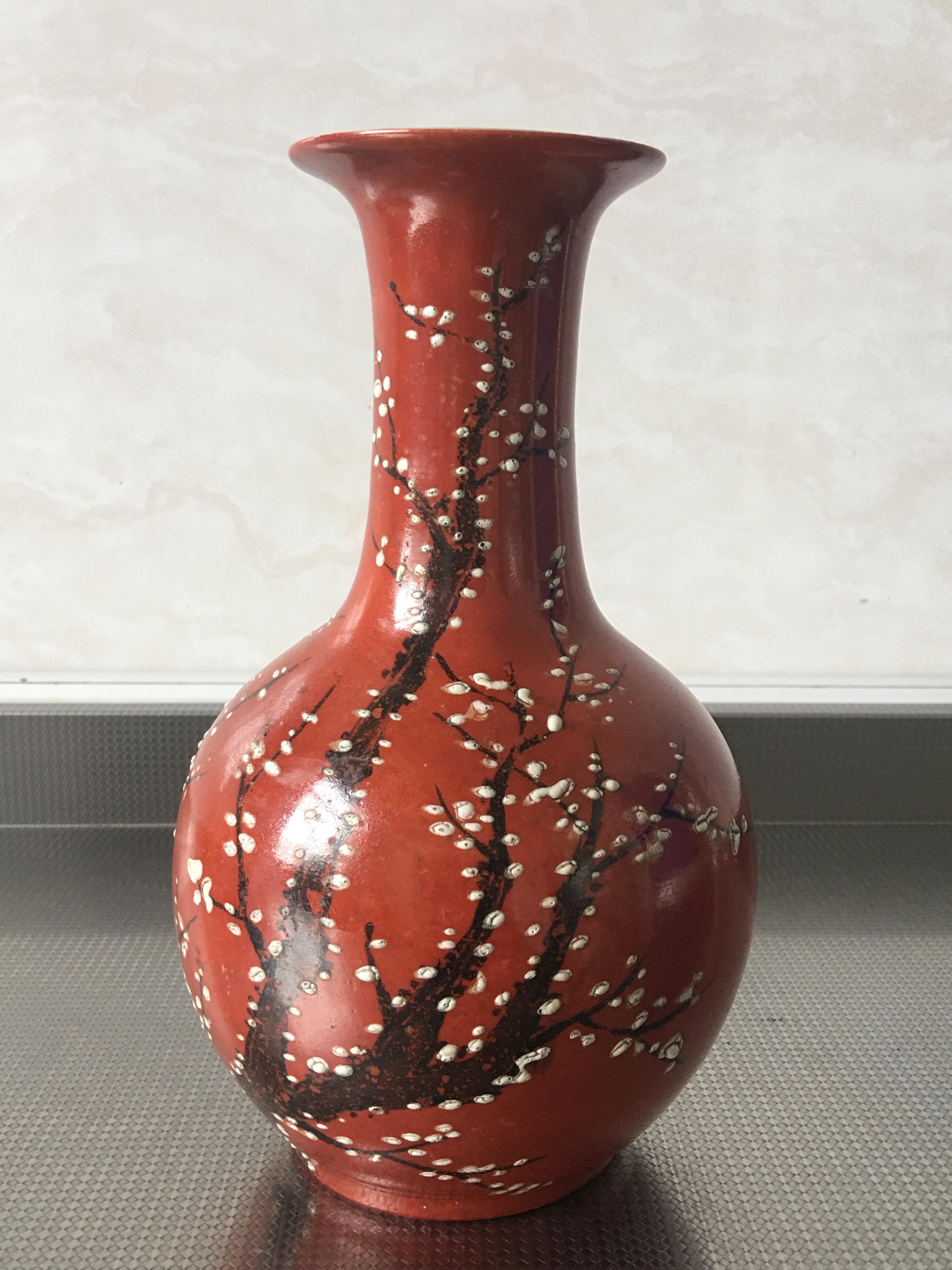 中国美術 辰砂花瓶・紅釉梅瓶・唐物 - 工芸品