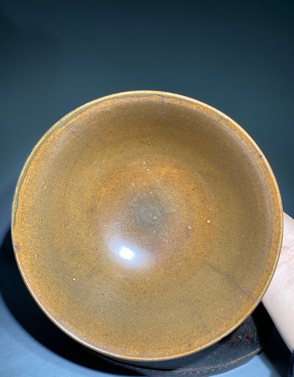 古玩陶瓷清代茶葉末釉大碗拍賣,當前價格888元