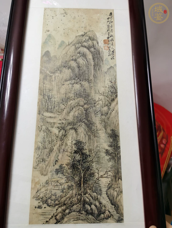 古玩字畫張成山水真品鑒賞圖