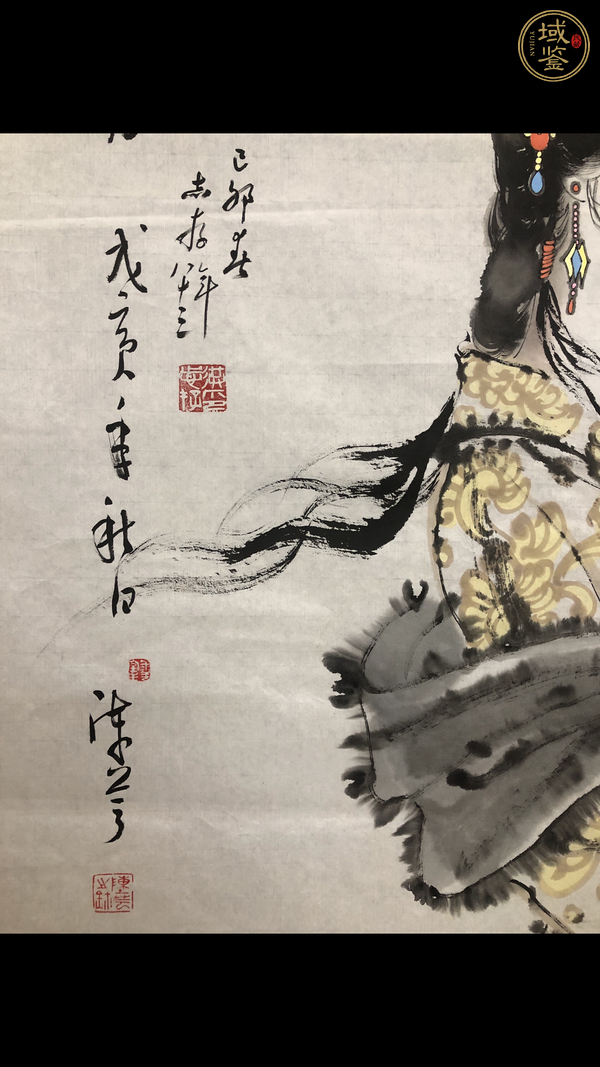 古玩字畫貂蟬拜月真品鑒賞圖