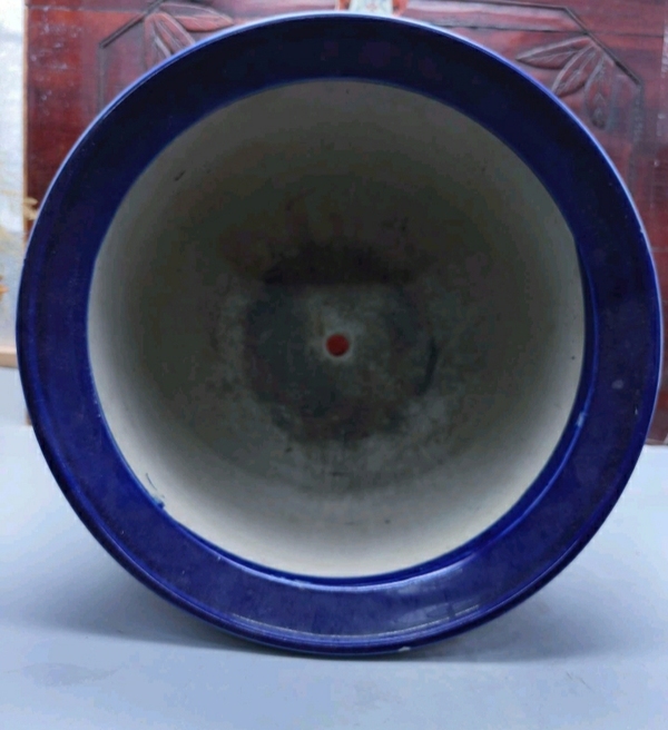 古玩陶瓷藍(lán)釉花盆拍賣,當(dāng)前價格1368元